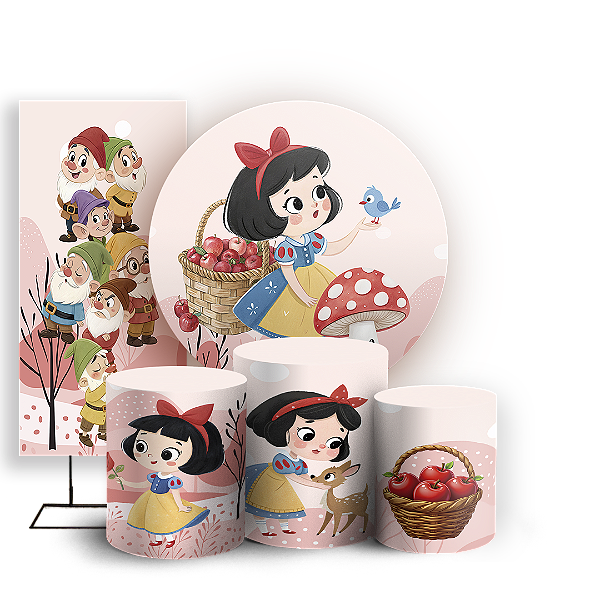 KIT Redondo Trio e Faixa - Branca De Neve - Sublimado 3D