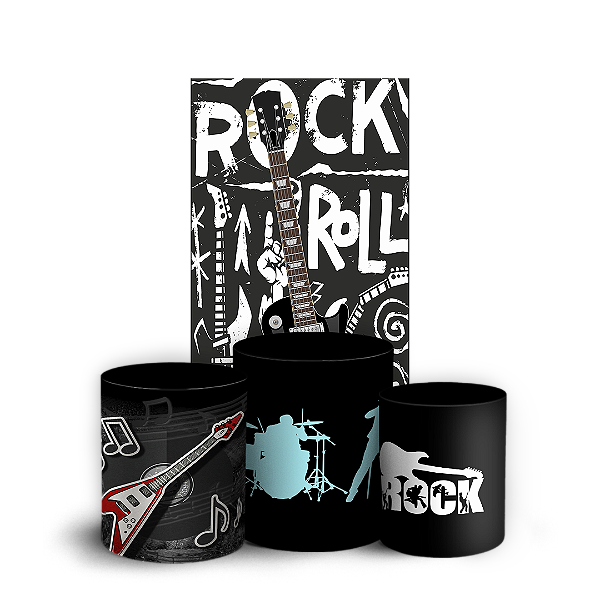 Faixa Lateral e Trio Cilindro Sublimado 3D Vest Facil - Rock and Roll