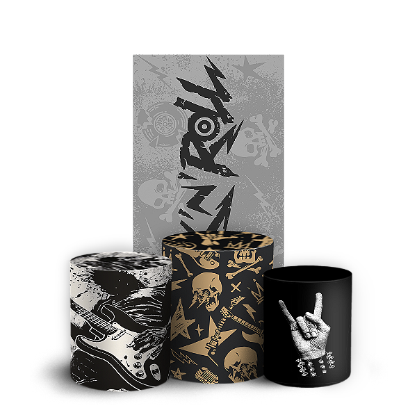 Faixa Lateral e Trio Cilindro Sublimado 3D Vest Facil - Rock and Roll