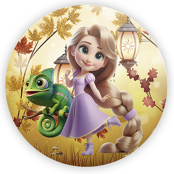 Painel Redondo - Rapunzel - Sublimado 3D