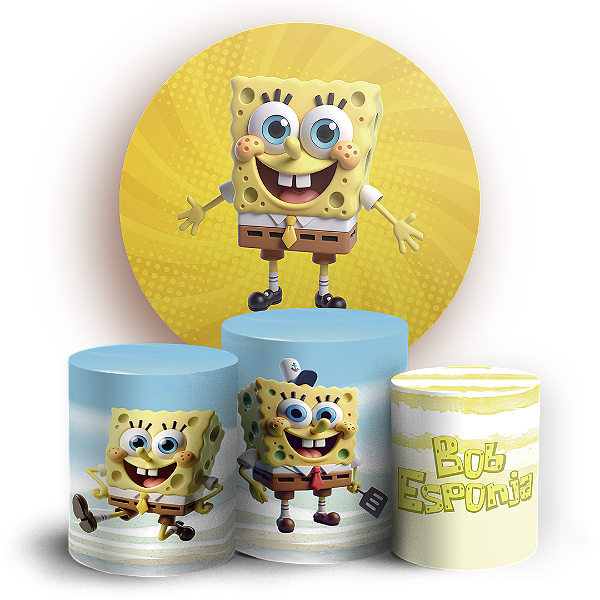 KIT Redondo e Trio - Bob Esponja - Sublimado 3D