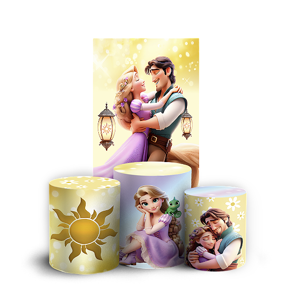 Faixa Lateral e Trio Cilindro Sublimado 3D Vest Facil - Rapunzel