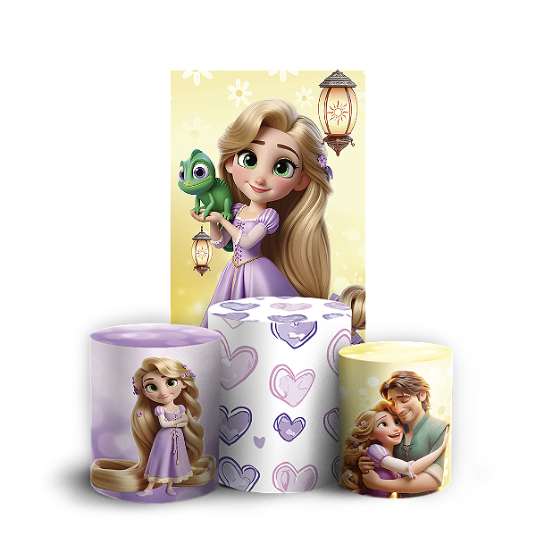 Faixa Lateral e Trio Cilindro Sublimado 3D Vest Facil - Rapunzel