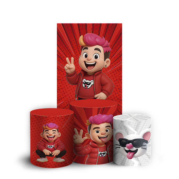 Faixa Lateral e Trio Cilindro Sublimado 3D Vest Facil - Os Rosas