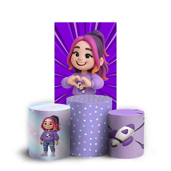 Faixa Lateral e Trio Cilindro Sublimado 3D Vest Facil - Os Rosas