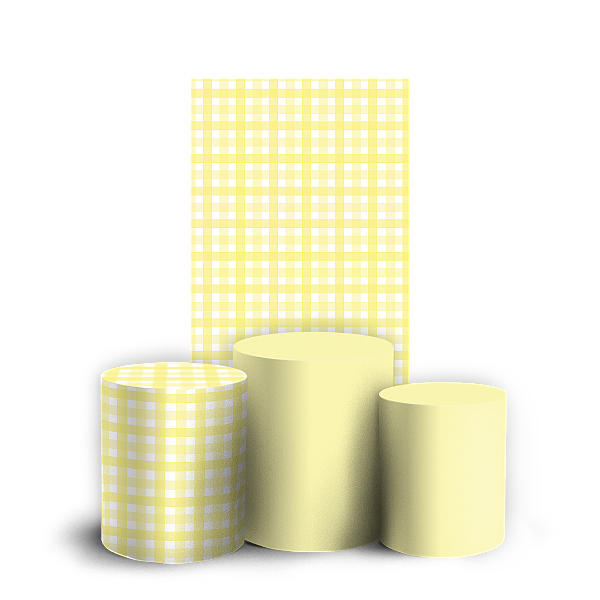 Faixa Lateral e Trio Cilindro Sublimado 3D Vest Facil - Safari Xadrez Amarelo - By Cris Reis