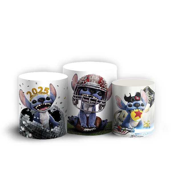 Capas Trio Cilindro Sublimado Vest Facil - Lilo Stitch
