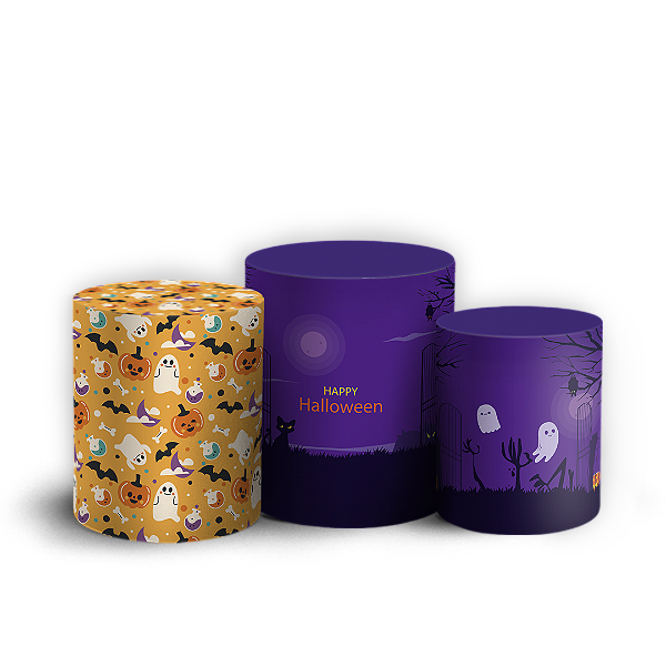 Trio Cilindro - Halloween - Sublimado 3D