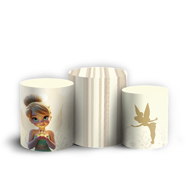 Capas Trio Cilindro Sublimado Vest Facil - Sininho Tinkerbell