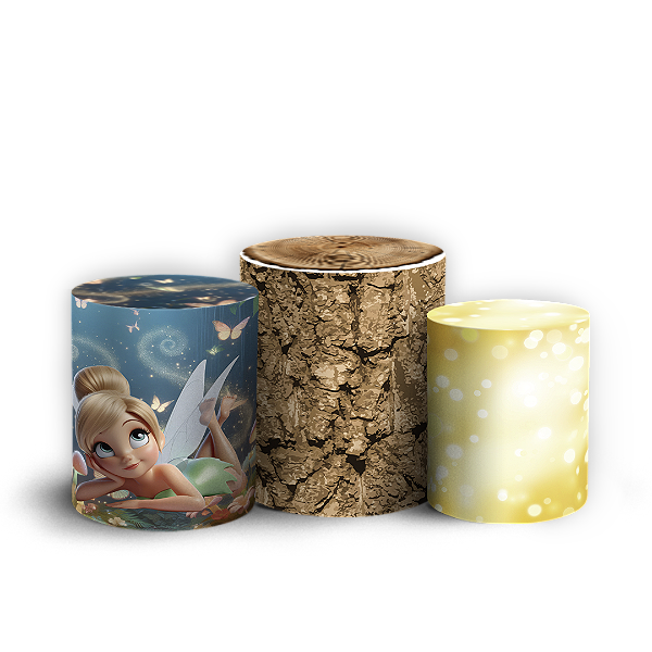 Capas Trio Cilindro Sublimado Vest Facil - Sininho Tinkerbell