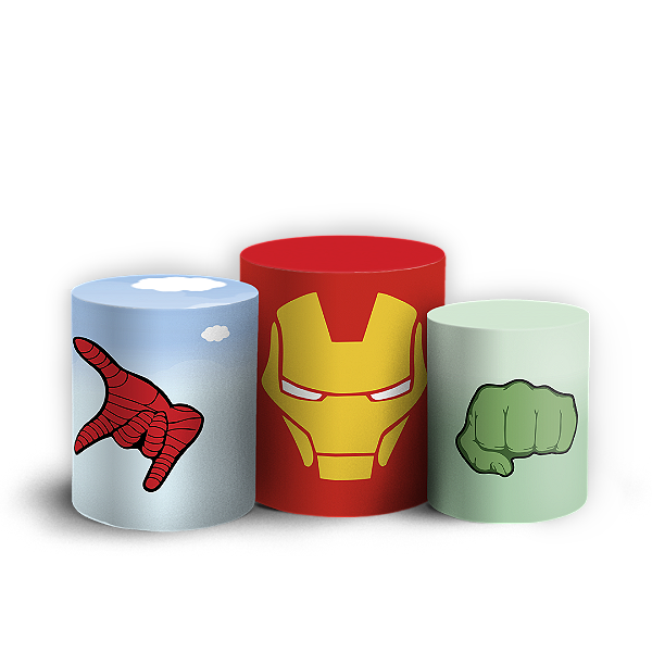 Trio Cilindro - Herois Vingadores - Sublimado 3D