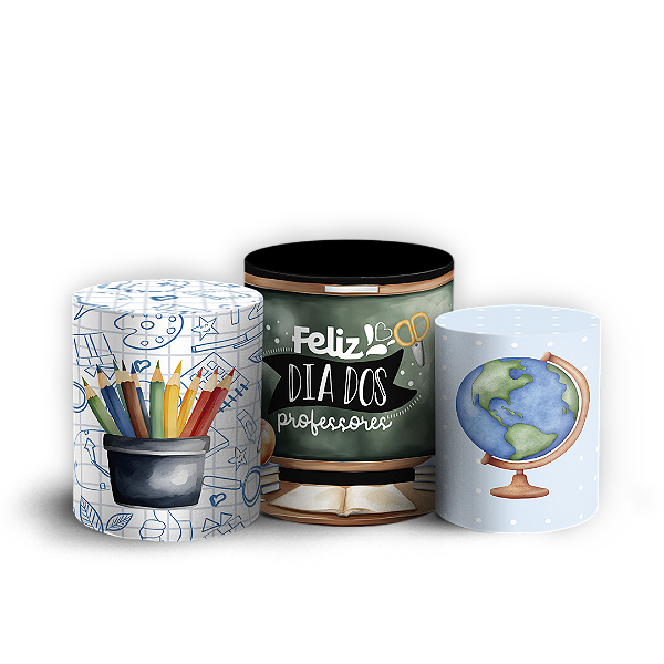 Trio Cilindro - Dia Dos Professores - Sublimado 3D