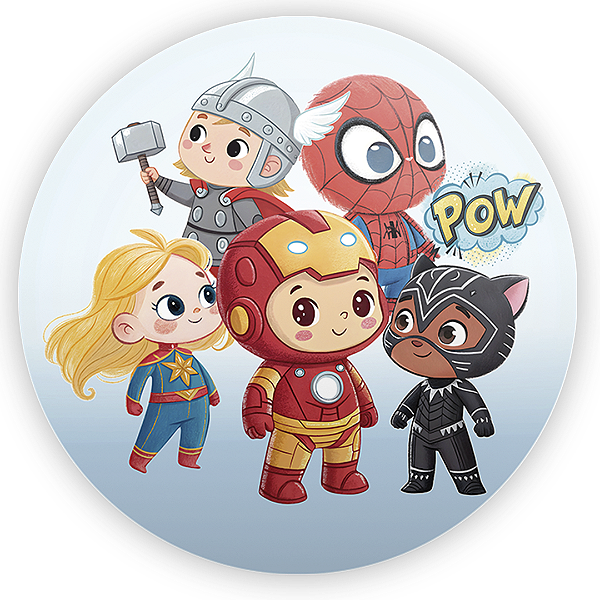 Painel Redondo - Herois Vingadores - Sublimado 3D