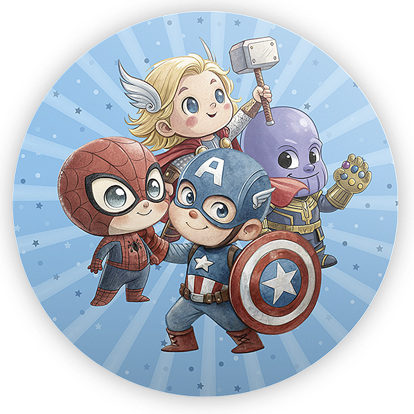 Painel Redondo - Herois Vingadores - Sublimado 3D