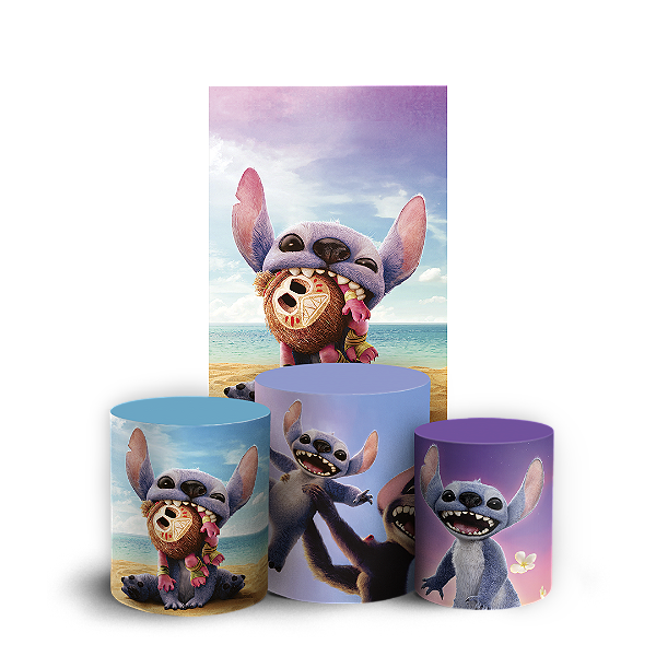 Faixa Lateral e Trio Cilindro Sublimado 3D Vest Facil - Lilo Stitch