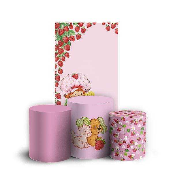 Faixa Lateral e Trio Cilindro Sublimado 3D Vest Facil - Moranguinho