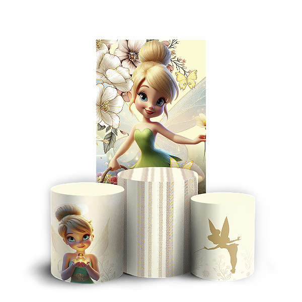 Capas Faixa Lateral e Trio Cilindro Sublimado Vest Facil - Sininho Tinkerbell