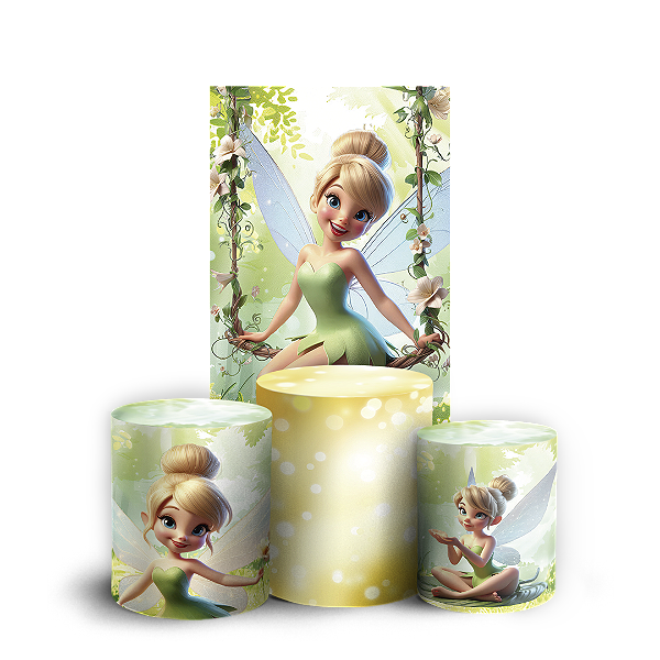Capas Faixa Lateral e Trio Cilindro Sublimado Vest Facil - Sininho Tinkerbell