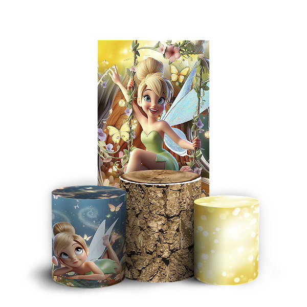 Capas Faixa Lateral e Trio Cilindro Sublimado Vest Facil - Sininho Tinkerbell