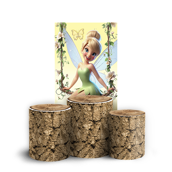 Capas Faixa Lateral e Trio Cilindro Sublimado Vest Facil - Sininho Tinkerbell