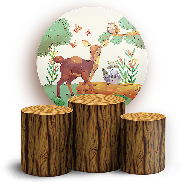 KIT Redondo e Trio - Bosque - Sublimado 3D