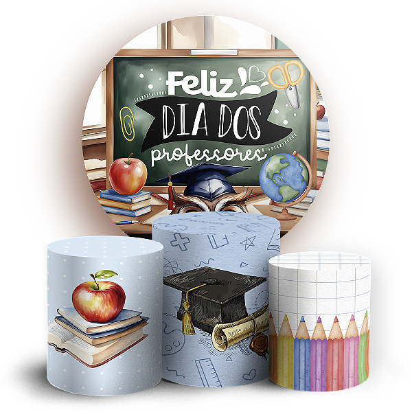 KIT Redondo e Trio - Dia Dos Professores - Sublimado 3D
