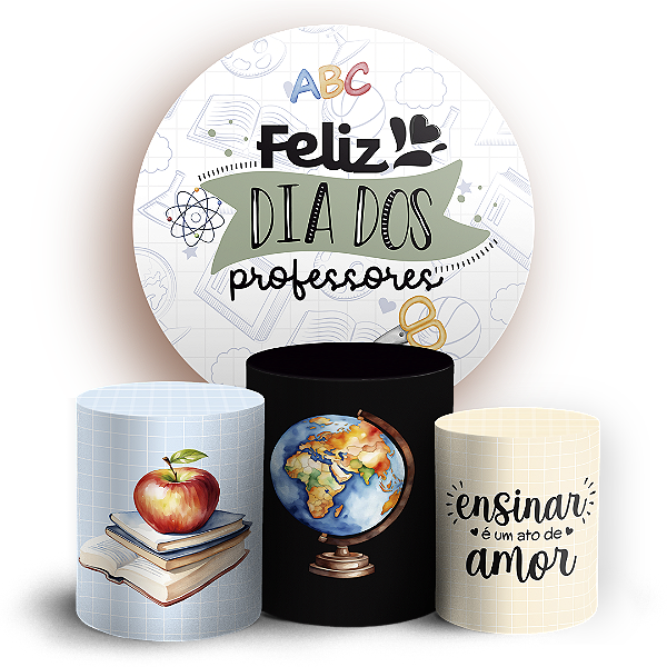 KIT Redondo e Trio - Dia Dos Professores - Sublimado 3D
