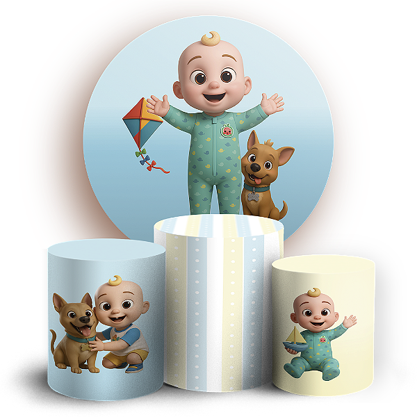 KIT Redondo e Trio - Cocomelon - Sublimado 3D