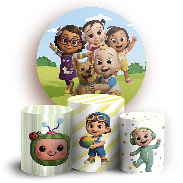 KIT Redondo e Trio - Cocomelon - Sublimado 3D
