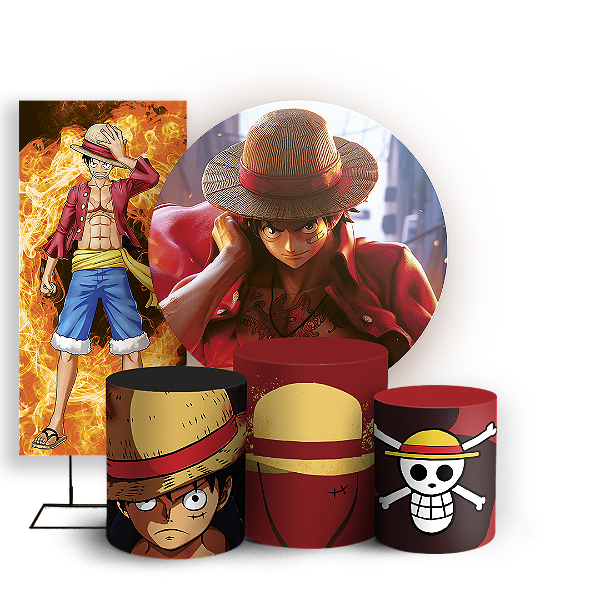 KIT Redondo Trio e Faixa - One Piece - Sublimado 3D