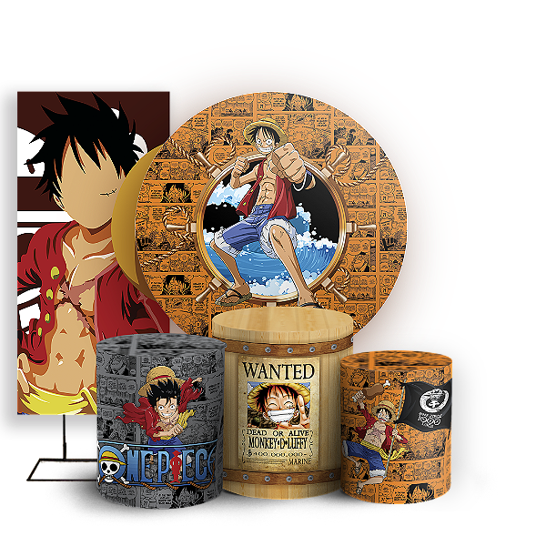 KIT Redondo Trio e Faixa - One Piece - Sublimado 3D