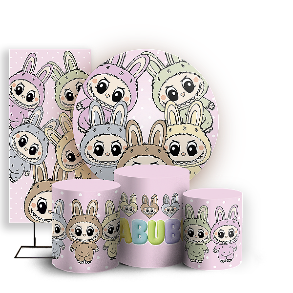 KIT Redondo Trio e Faixa - Labubu - Sublimado 3D