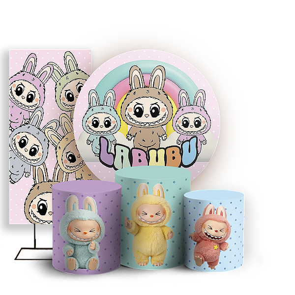 KIT Redondo Trio e Faixa - Labubu - Sublimado 3D