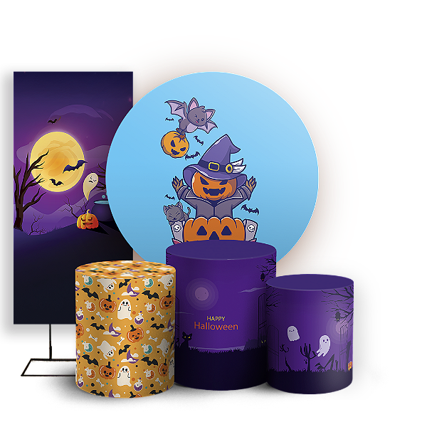 KIT Redondo Trio e Faixa - Halloween - Sublimado 3D