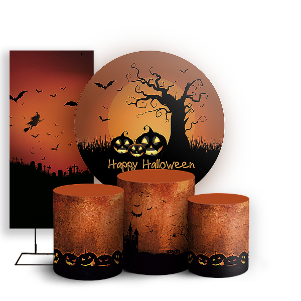 KIT Redondo Trio e Faixa - Halloween - Sublimado 3D