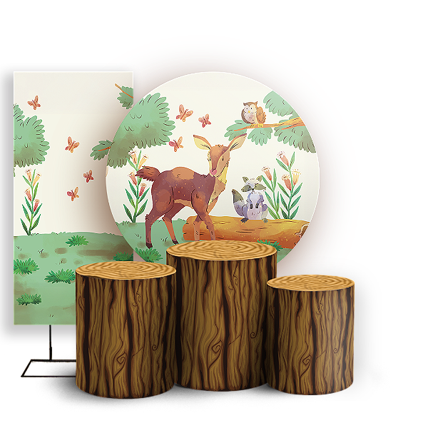 KIT Redondo Trio e Faixa - Bosque - Sublimado 3D