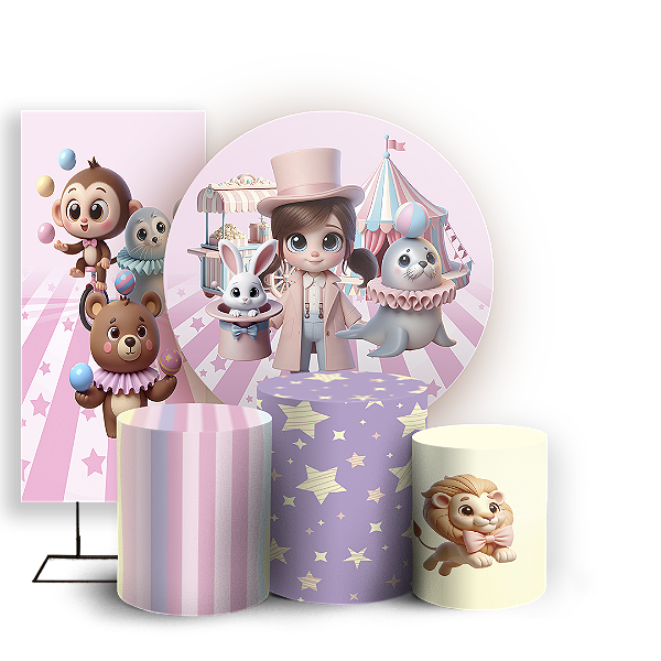 KIT Redondo Trio e Faixa - Circo - Sublimado 3D