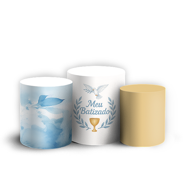 Trio Cilindro - Anjo Batizado - Sublimado 3D