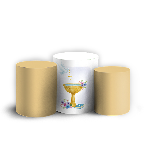 Trio Cilindro - Anjo Batizado - Sublimado 3D