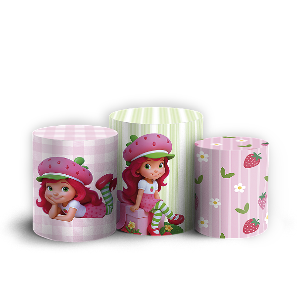 Capas Trio Cilindro Sublimado Vest Facil - Moranguinho