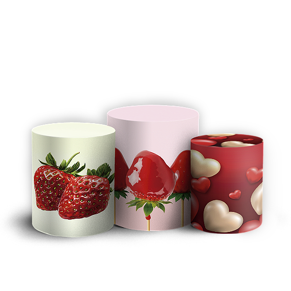 Trio Cilindro - Morango Do Amor - Sublimado 3D