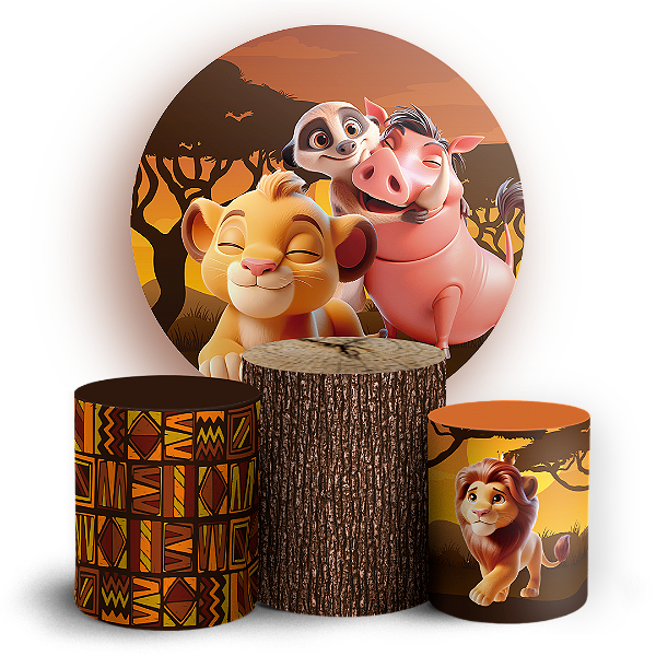 KIT Redondo e Trio - O Rei Leão - Sublimado 3D