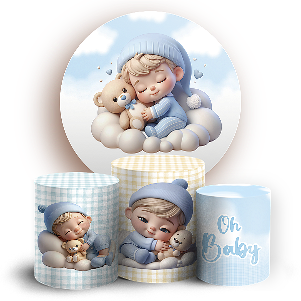 KIT Redondo e Trio - Oh Baby - Sublimado 3D