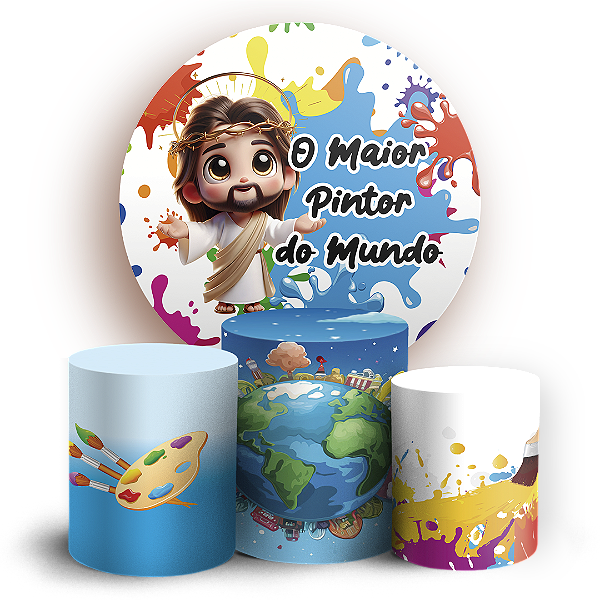 KIT Redondo e Trio - O Maior Pintor Do Mundo - Sublimado 3D