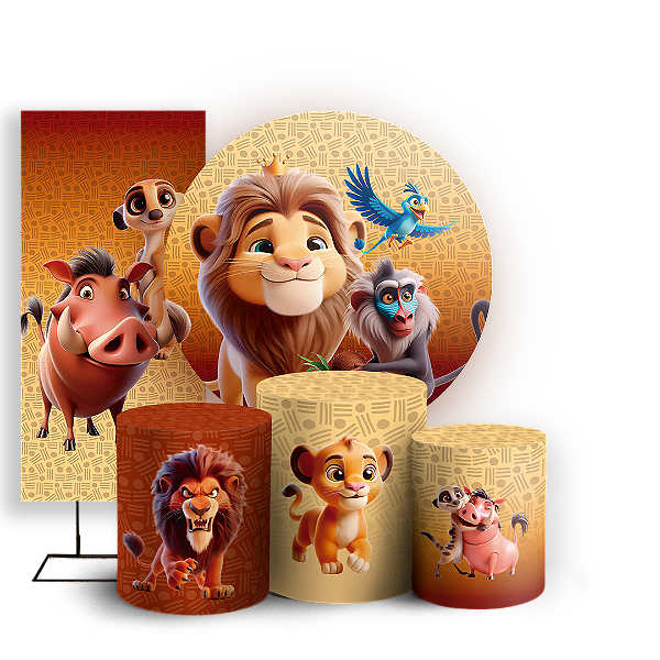 KIT Redondo Trio e Faixa - O Rei Leão - Sublimado 3D
