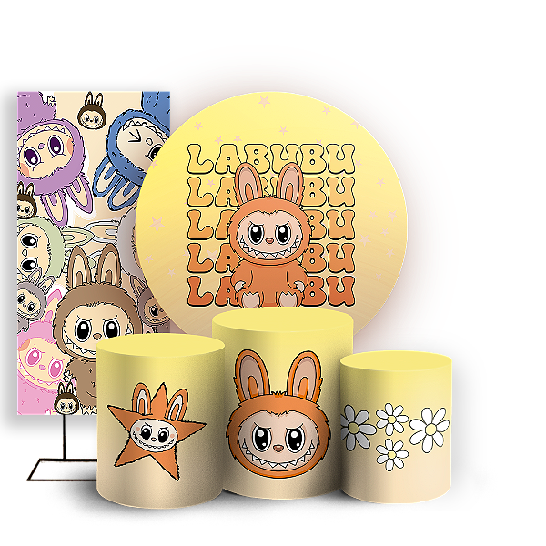 KIT Redondo Trio e Faixa - Labubu - Sublimado 3D