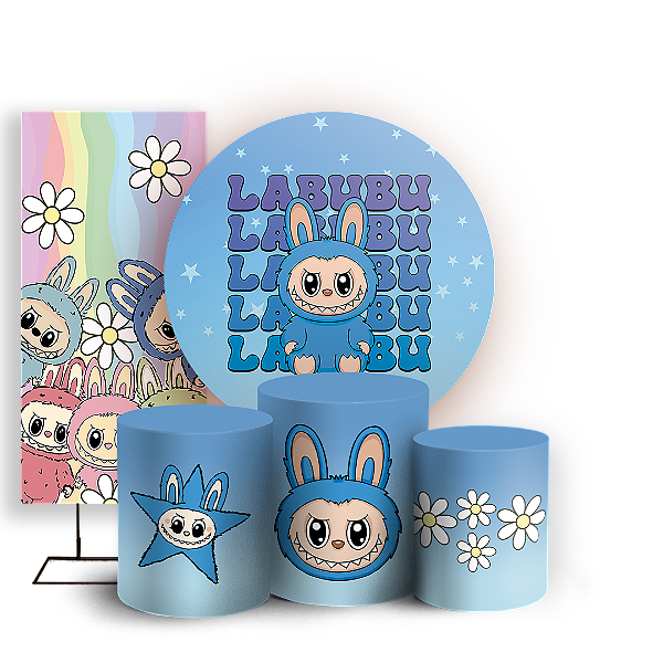 KIT Redondo Trio e Faixa - Labubu - Sublimado 3D