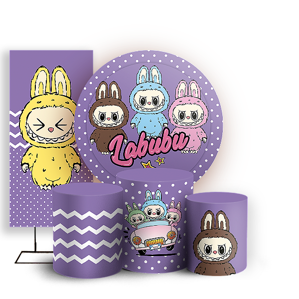 KIT Redondo Trio e Faixa - Labubu - Sublimado 3D