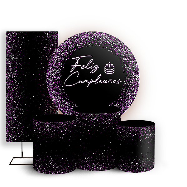 KIT Redondo Trio e Faixa - Feliz Cumpleaños ES - Sublimado 3D