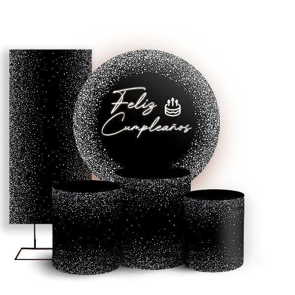 KIT Redondo Trio e Faixa - Feliz Cumpleaños ES - Sublimado 3D